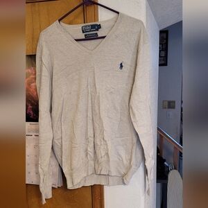 Polo by Ralph Lauren Men's V-Neck Sweater - Light Gray